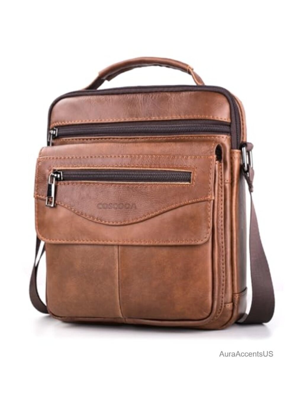 Genuine Leather Men's Crossbody Messenger Shoulder Bag Travel Satchel